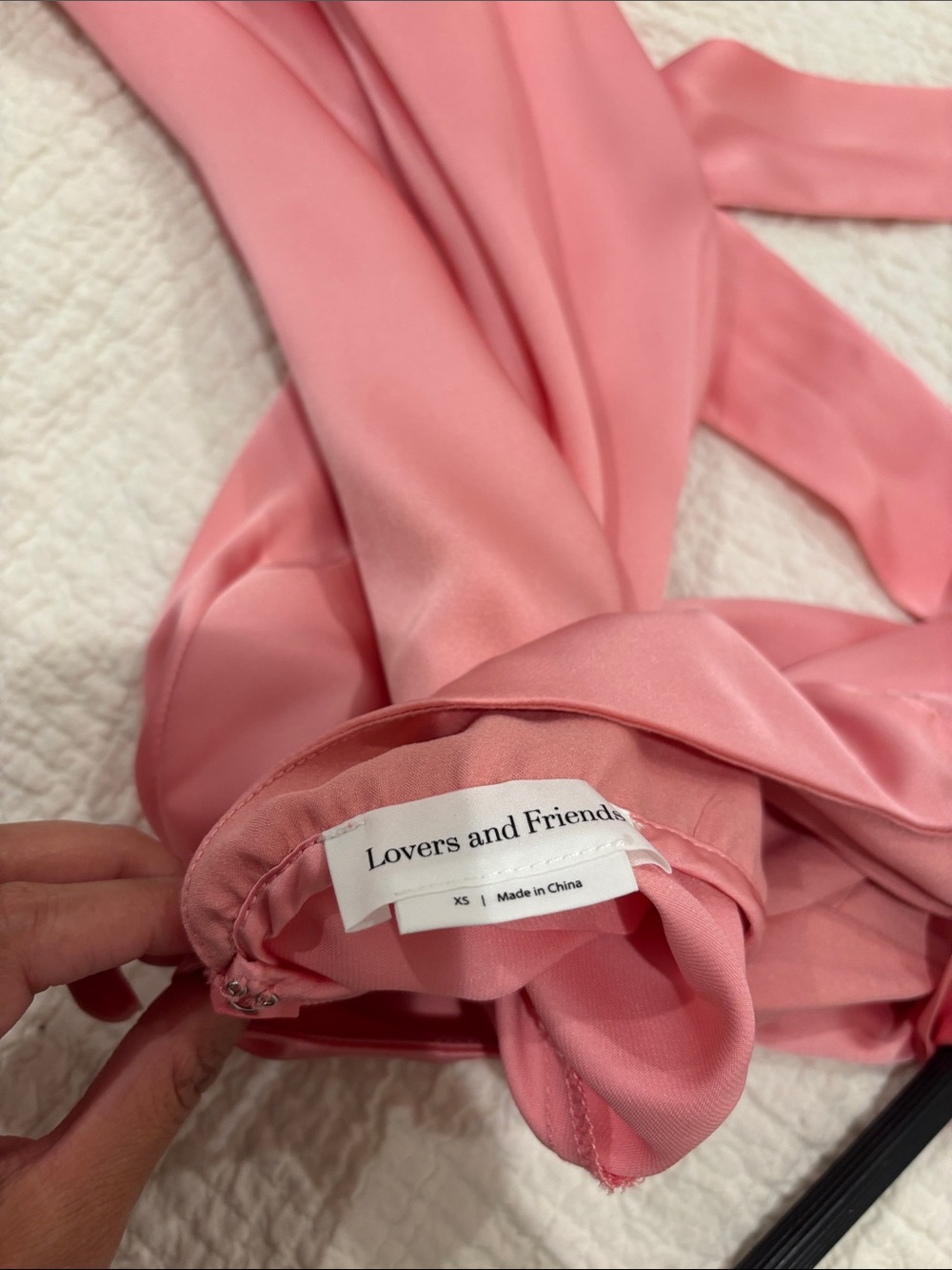 Lovers + Friends Pink Halter Satin Backless Gown - Picture 5 of 5